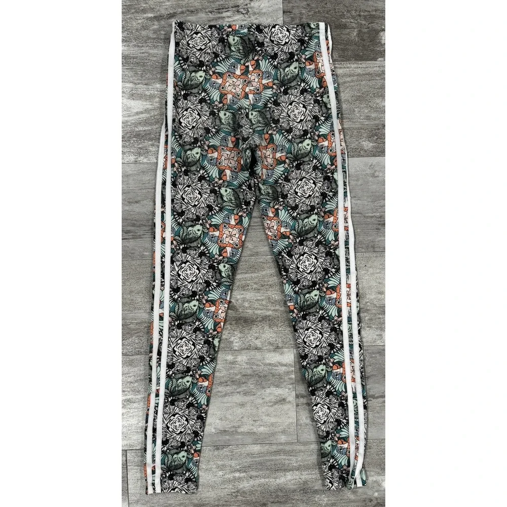 ADIDAS Jungle Tropical Parrot Zebra Print Track Jacket & Pants Set Girl L 13-14Y